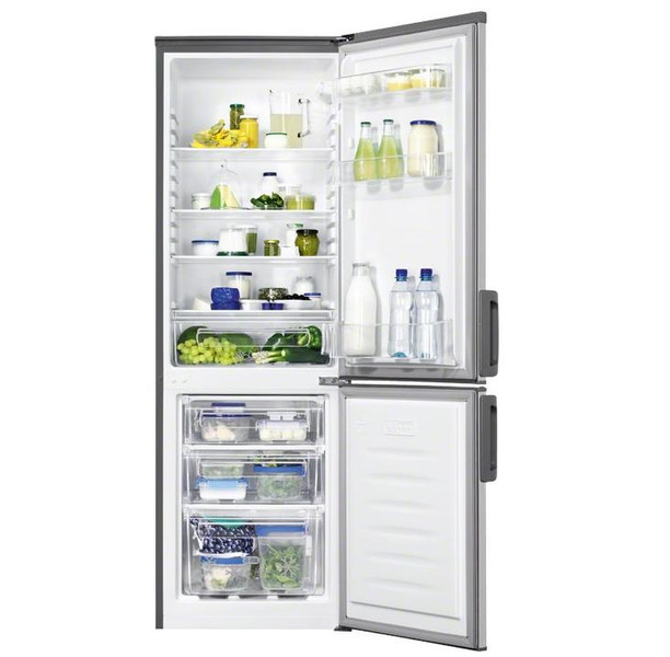 Zanussi ZRB24100XA Отдельностоящий 237л A+ Cеребряный, Нержавеющая сталь холодильник с морозильной камерой