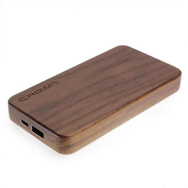 Crown Micro CMPB-6201 Lithium Polymer (LiPo) 8000mAh Gold,Wood power bank