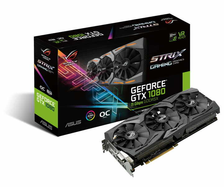 ASUS ROG-STRIX-GTX1080-O8G-11GBP GeForce GTX 1080 8ГБ GDDR5