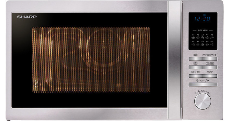 Sharp R-822STWE Настольный Микроволновая печь с грилем 25л 900Вт Нержавеющая сталь микроволновая печь