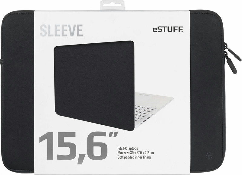 eSTUFF ES82253-BLACK 15.6Zoll Sleeve case Schwarz Notebooktasche