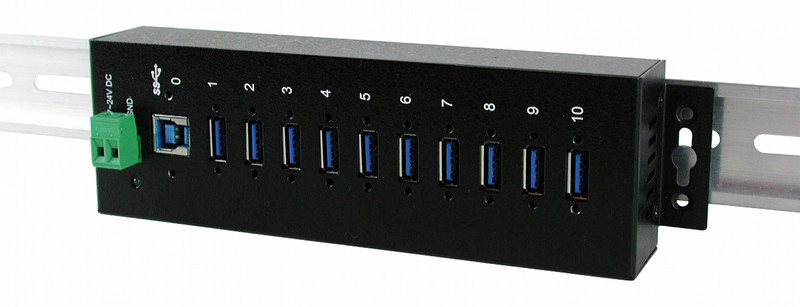 EXSYS EX-1110HMVS USB 3.0 (3.1 Gen 1) Type-B 5000Мбит/с Черный хаб-разветвитель