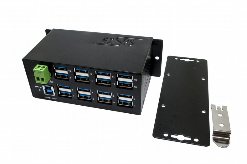 EXSYS EX-1113HMS USB 3.0 (3.1 Gen 1) Type-B 5000Mbit/s Black interface hub