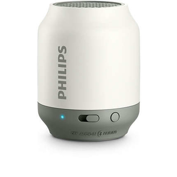 Philips BT25W/00 Mono portable speaker 2Вт Цилиндр Серый, Белый портативная акустика