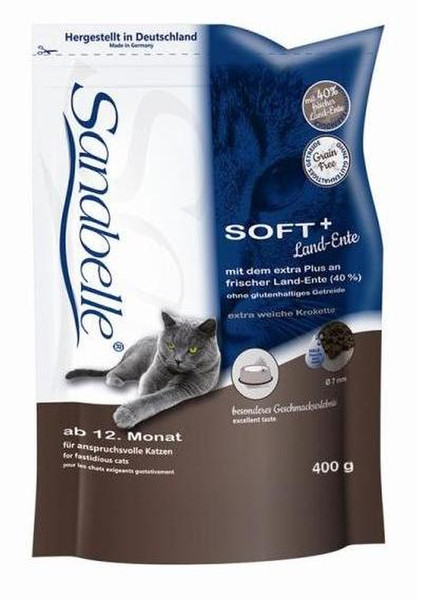 Sanabelle SOFT 400г Для взрослых Утка сухой корм для кошек