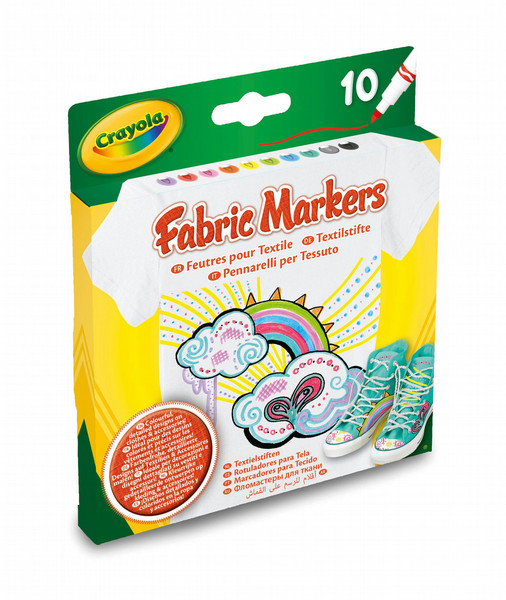 Crayola 10ct. Fabric Markers Разноцветный 10шт фломастер
