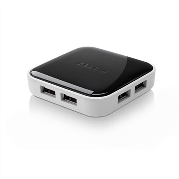 Belkin 7-Port Powered 480Mbit/s Black,White interface hub