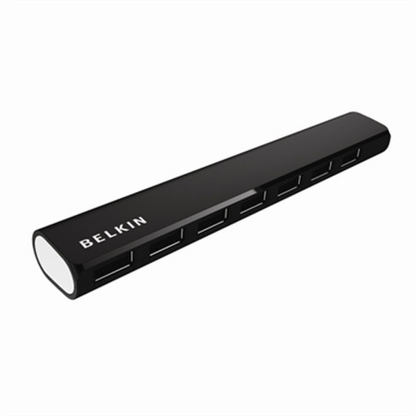 Belkin USB 7-Port Powered 480Мбит/с Черный хаб-разветвитель