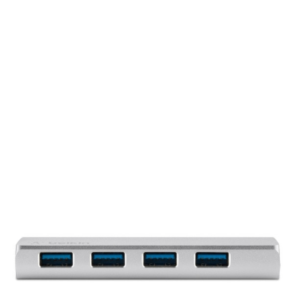 Belkin 4-Port USB 3.0 USB 3.0 (3.1 Gen 1) Micro-B 5000Мбит/с Черный, Серый хаб-разветвитель