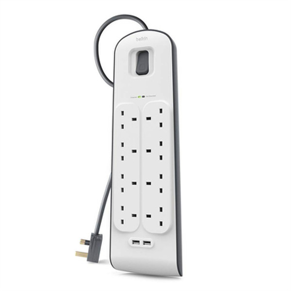 Belkin BSV804sa2M 8AC outlet(s) 2m Black,White surge protector
