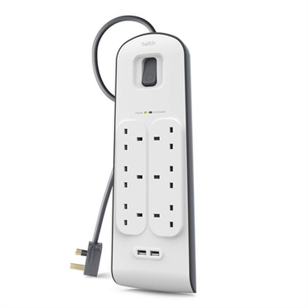 Belkin BSV604sa2M 6AC outlet(s) 2m Black,White surge protector
