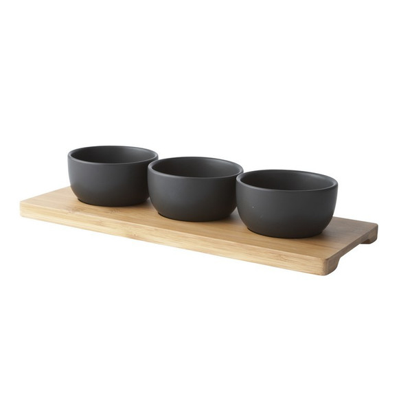 Galzone 242031 Bamboo,Stoneware Black,Wood Rectangular Serving dish serving platter/dish