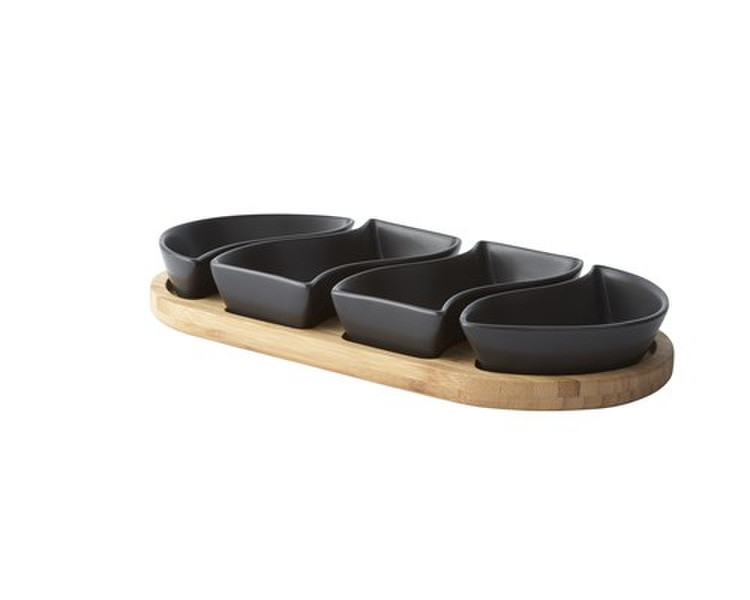 Galzone 242033 Bamboo,Stoneware Black,Wood Rectangular Serving dish serving platter/dish