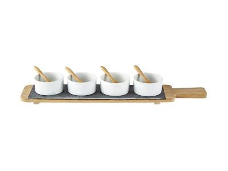 Galzone 271132 Porcelain,Wood Black,White,Wood Rectangular Serving set serving platter/dish