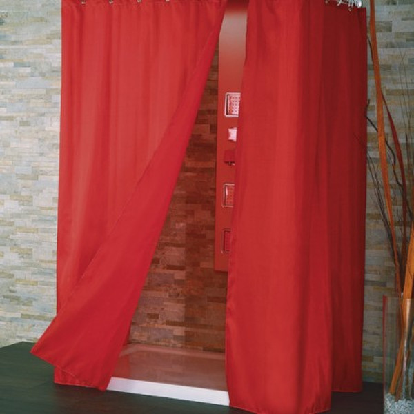 CPE Tinta Unita Grommet Polyester Red shower curtain