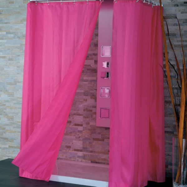 CPE Tinta Unita Grommet Polyester Pink shower curtain