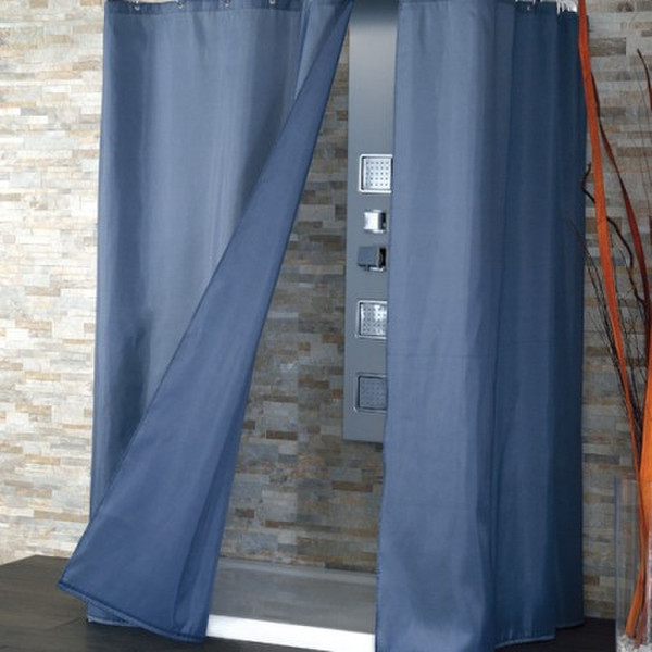 CPE Tinta Unita Grommet Polyester Grey shower curtain