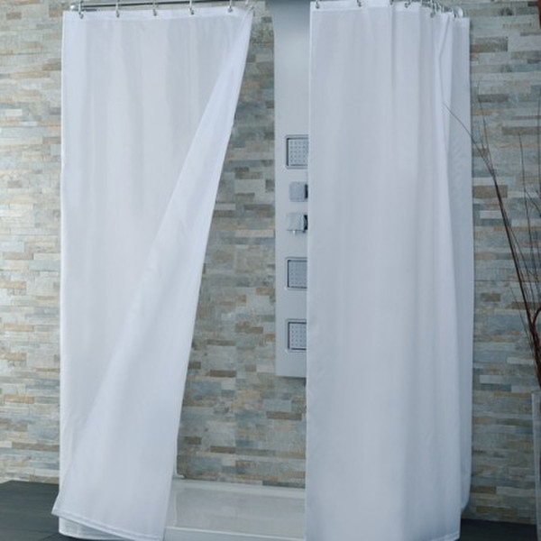 CPE Tinta Unita Grommet Polyester White shower curtain