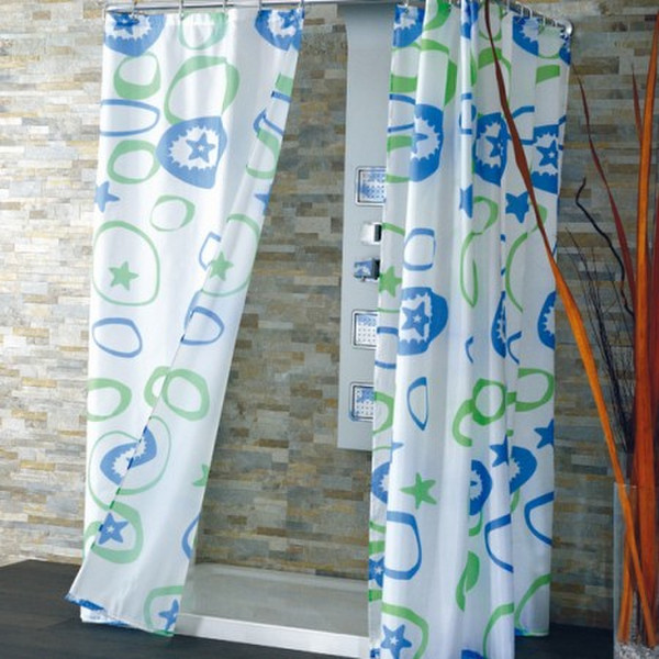 CPE Spazio Grommet Polyester Blue,Green,White shower curtain