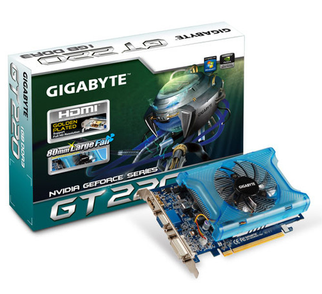 Gigabyte GV-N220OC-1GI GeForce GT 220 1GB GDDR3 Grafikkarte