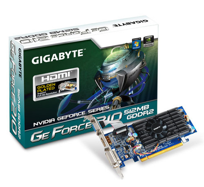 Gigabyte GV-N210OC-512I GeForce 210 GDDR2 видеокарта