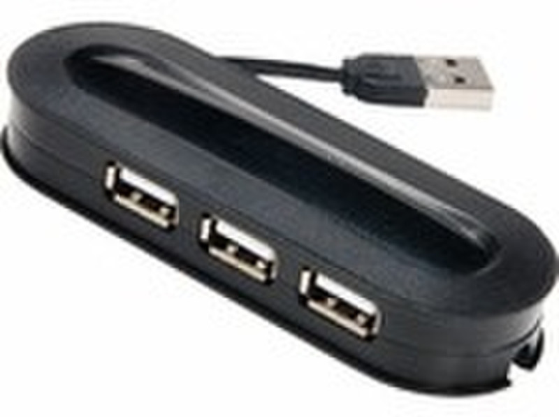 Revoltec USB2.0 3Port net hub 480Mbit/s Schwarz Schnittstellenhub