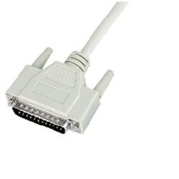 Nilox RS232 25pin/25pin, 2m, M/M 2m White networking cable