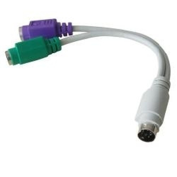 Nilox PS2 15 cm Adattatore PS/2 2x PS/2 Белый кабельный разъем/переходник