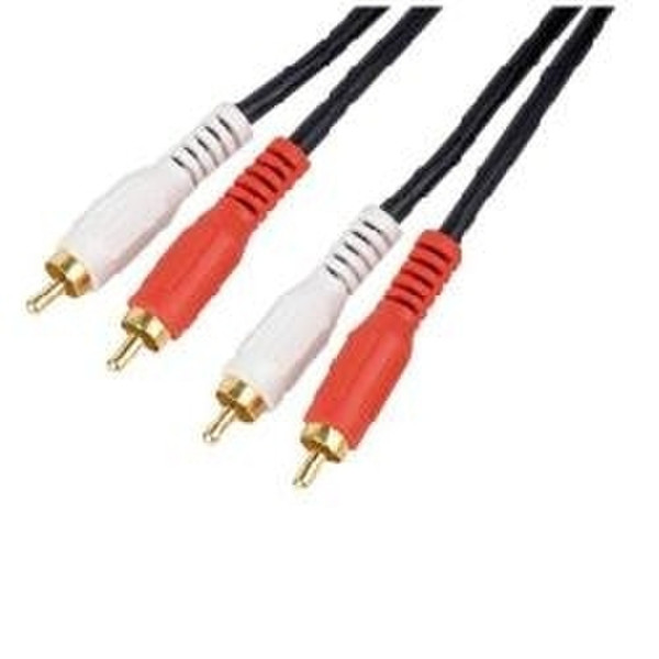 Nilox Audio 3m 2x RCA 3m 2 x RCA Schwarz Audio-Kabel