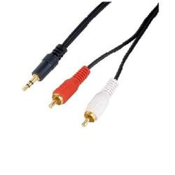 Nilox Audio 3m Jack - 2x RCA 3m Black audio cable