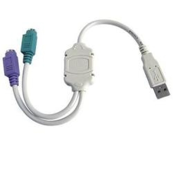 Nilox 2x PS2/USB 2x PS2 USB White cable interface/gender adapter