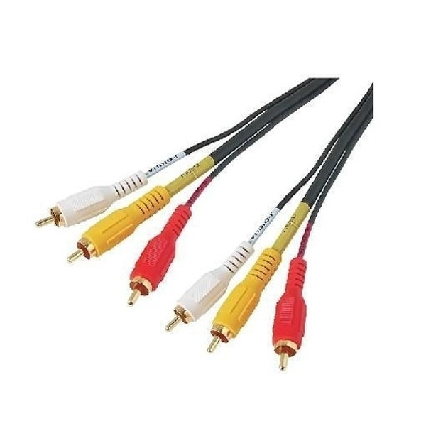 Nilox 10MT.3XRCAM/M 10m 3 x RCA Schwarz Composite-Video-Kabel