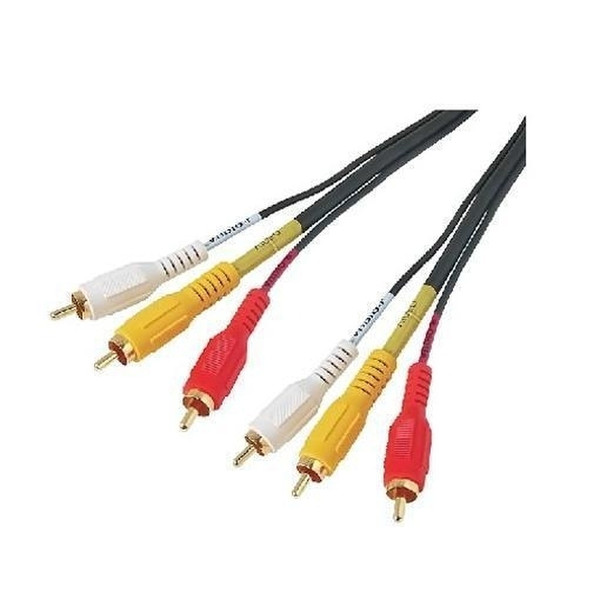 Nilox 5MT.3XRCAM/M 5m 3x RCA Black composite video cable
