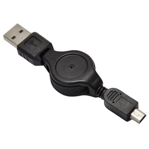 Nilox Cavo USB2.0 Riavolgibile A/Mini B 0.9m USB A Mini-USB B Black USB cable