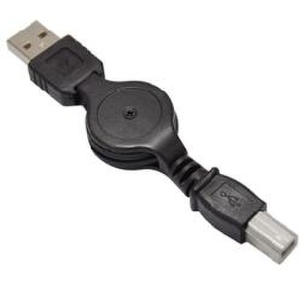 Nilox Cavo USB2.0 Riavolgibile A/B 0.9m USB A USB B Black USB cable
