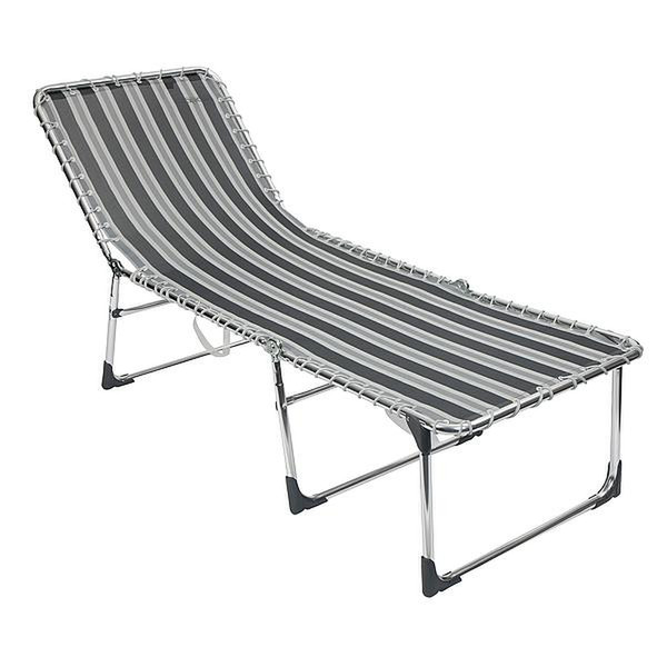 Crespo AL-364 XL Black,Chrome,Grey Aluminium,Fabric Lying/Sitting beach chair