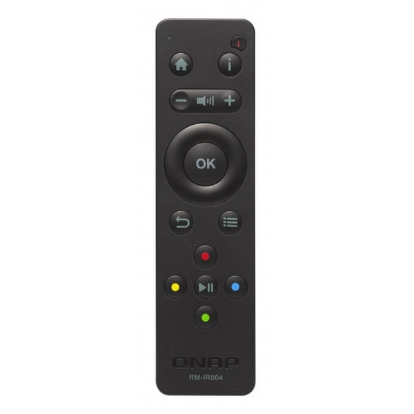 QNAP RM-IR004 IR Wireless Press buttons Black remote control
