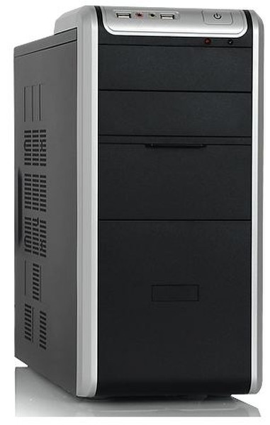 Foxconn KS-566-NP Mini-Tower Schwarz, Silber Computer-Gehäuse