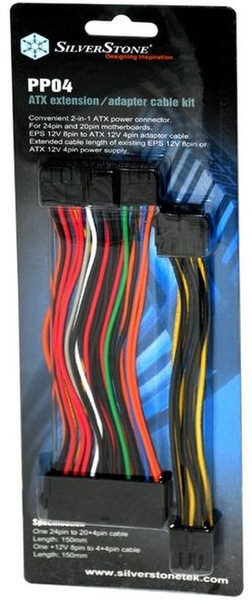 Silverstone PP04 0.150m Multicolour power cable
