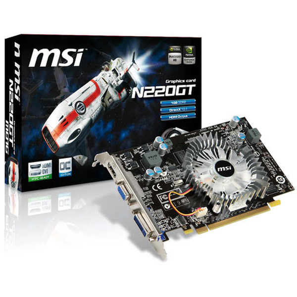 MSI N220GT-MD1G GeForce GT 220 1ГБ GDDR2 видеокарта