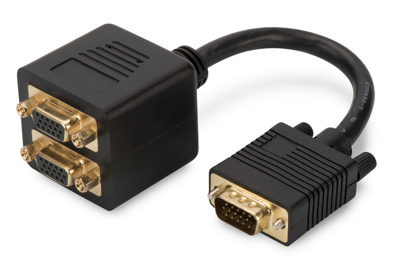 ASSMANN Electronic DK-310400-002-S 0.2м VGA (D-Sub) 2 x VGA (D-Sub) Черный VGA кабель