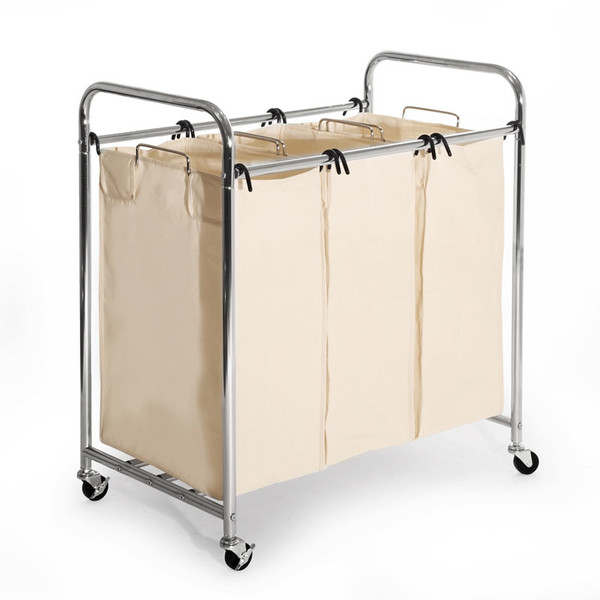 Seville Classics 3-Bag Laundry Sorter Cart