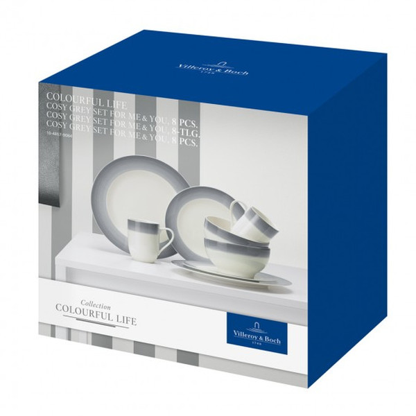 Villeroy & Boch 10-4857-9064 8pc(s) Porcelain Grey,White tableware set