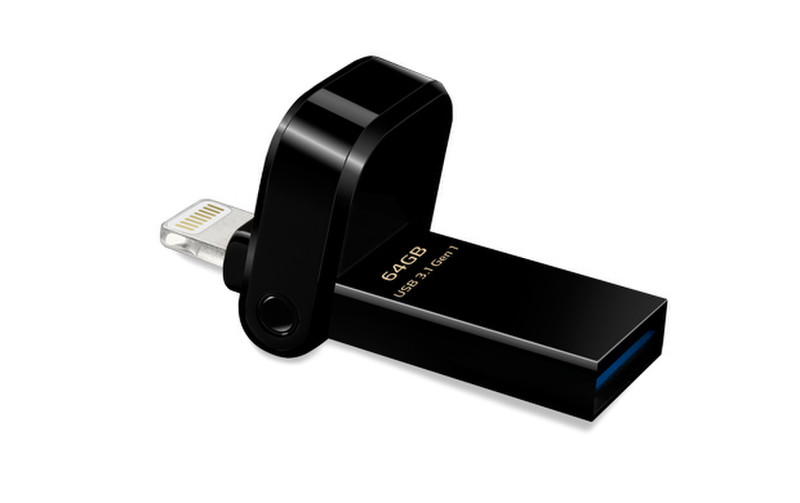 ADATA AI920 64GB 64GB USB 3.0 (3.1 Gen 1) Type-A Black USB flash drive