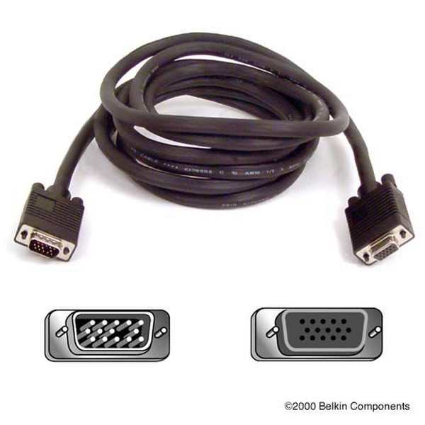 Belkin SVGA Monitor Extension Cable, 6 feet 1.8м VGA (D-Sub) VGA (D-Sub) Черный VGA кабель