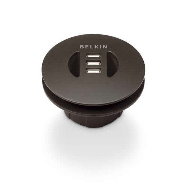 Belkin Flexible-Fit In-Desk USB Hub 480Мбит/с Черный хаб-разветвитель