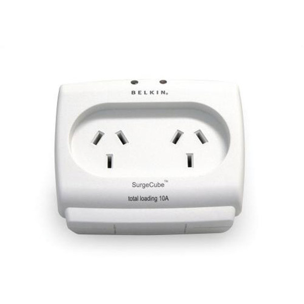 Belkin Essential Series Surge Cube 2AC outlet(s) Weiß Spannungsschutz