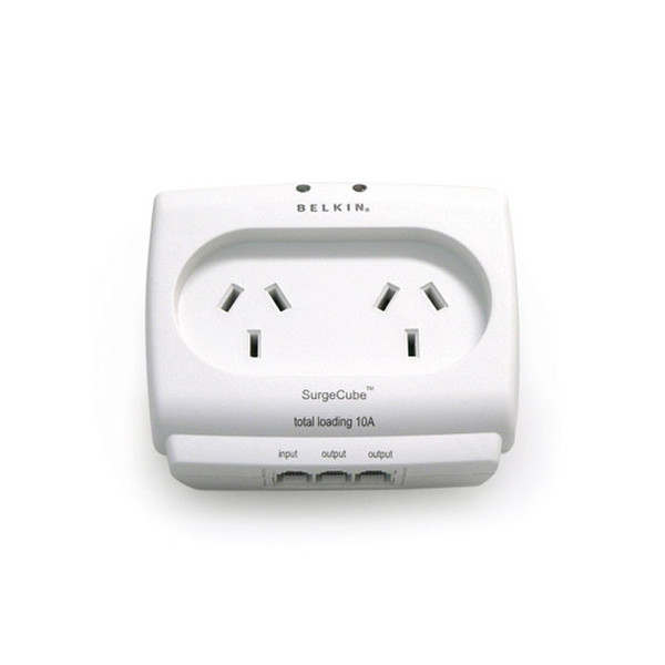 Belkin Essential Series 2-Outlet SurgeCube / Telephone protection 2AC outlet(s) 1.8m White surge protector