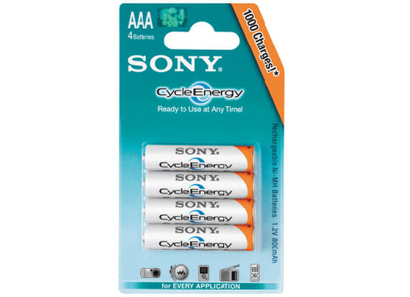 Sony NHAAAB4KC Nickel-Metal Hydride (NiMH) 800mAh 1.2V rechargeable battery