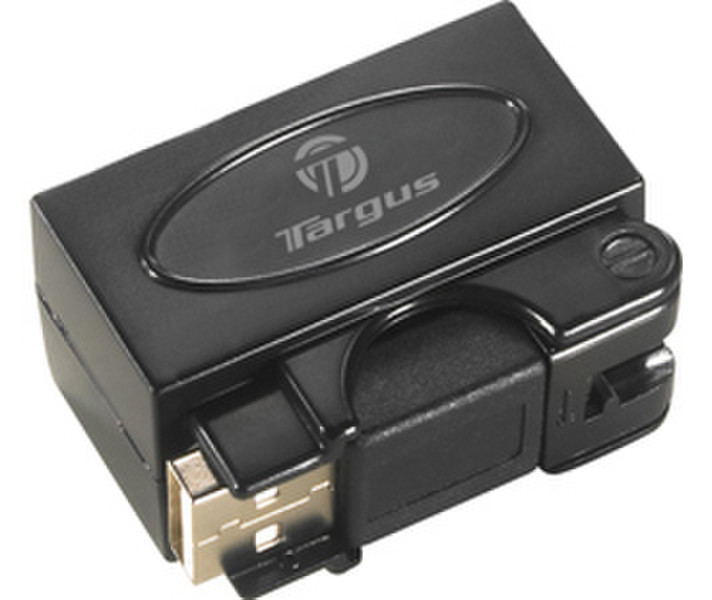 Targus Travel USB 2.0 4-port Hub 480Мбит/с Черный хаб-разветвитель